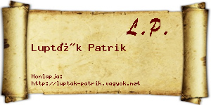 Lupták Patrik névjegykártya